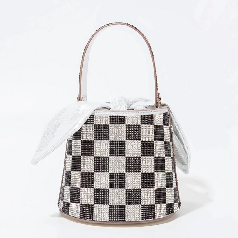 The Bridgeton Bling Checker Bucket Bag